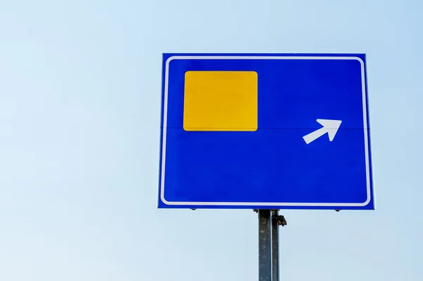 Road sign on sky background for past your information — Stock Photo, Image