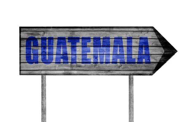 Guatemala wooden sign isolated on white — Stock Photo, Image