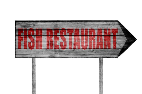 Cartel de madera del restaurante Red Fish aislado en blanco — Foto de Stock