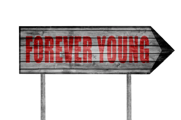 Red Forever Young semn izolat pe alb — Fotografie, imagine de stoc