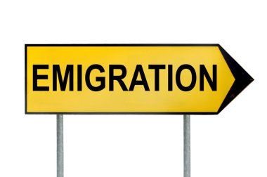 Beyaz izole göç trafik işaretleri