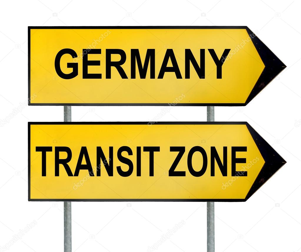 Deutschland und TransitzonenVerkehrszeichen isoliert auf weiß