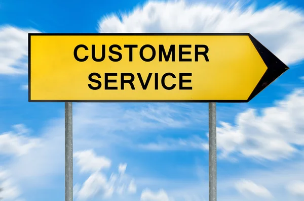Yellow street concept customer service sign — Stock Photo, Image