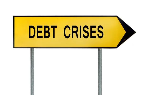 Žlutá pouliční koncept dluhové krize znamení — Stock fotografie