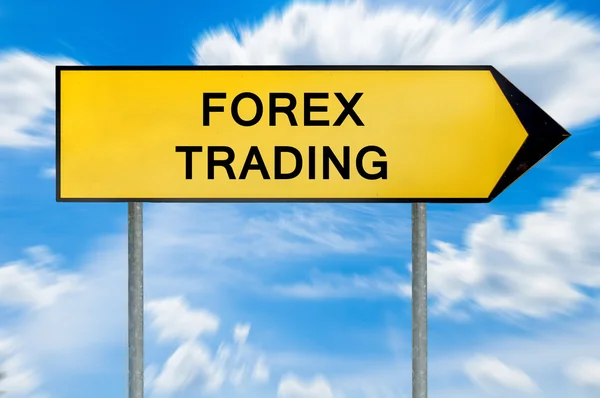 Giallo strada concetto forex trading segno — Foto Stock