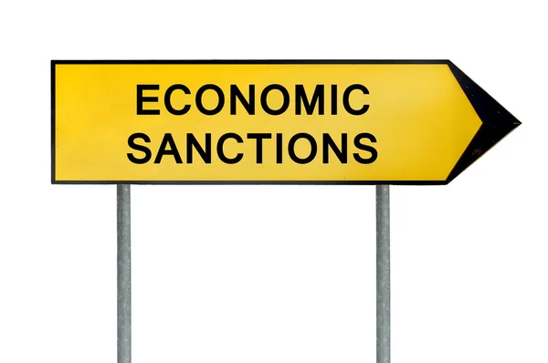 Yellow street concept economi sanctions sign — Stock Photo, Image