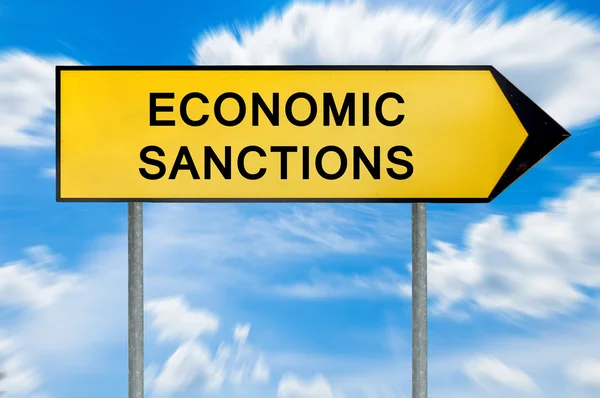 Yellow street concept economi sanctions sign — Stock Photo, Image