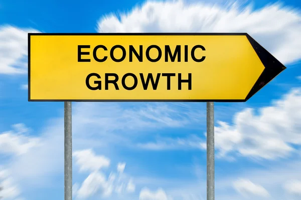 Yellow street concept economic growth sign — Stock Photo, Image