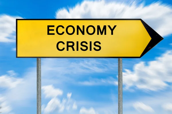 Yellow street concept economy crisis sign — Stock Photo, Image