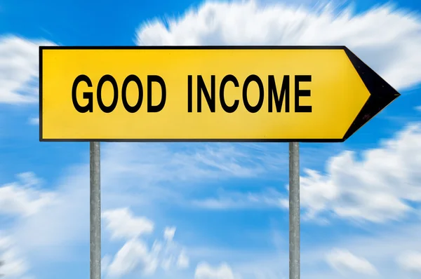 Yellow street concept good income sign — Stock Photo, Image