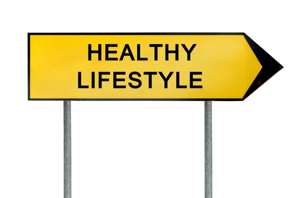 Signo de estilo de vida saludable concepto amarillo calle — Foto de Stock