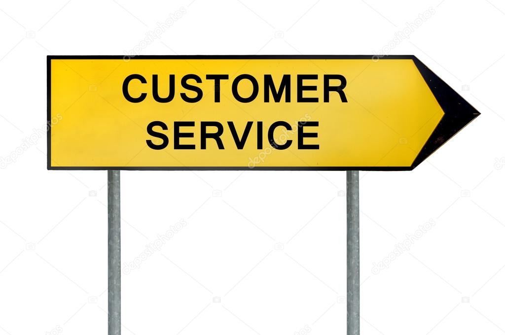 Yellow street concept customer service sign