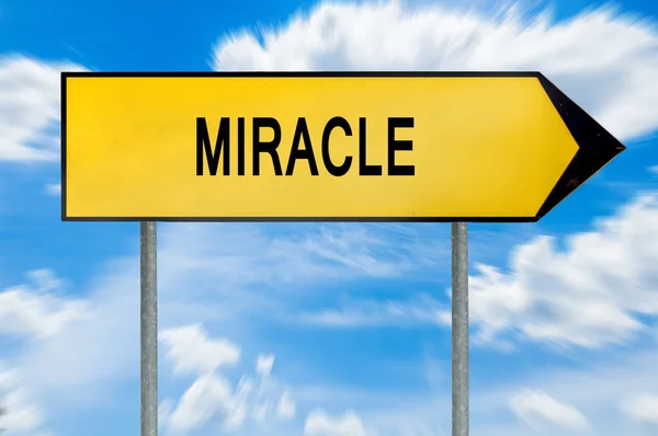 Yellow street concept miracle sign — Stock Photo, Image