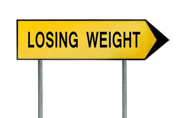 Yellow street concept losing weight sign — Stock Photo, Image