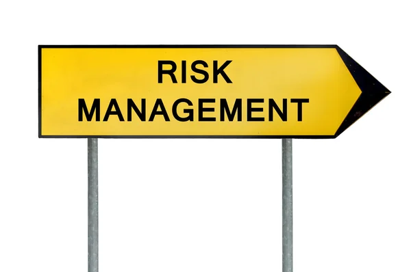 Amarelo rua conceito sinal de gestão de risco — Fotografia de Stock