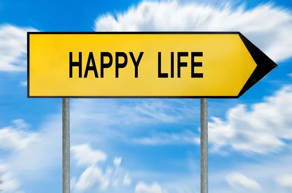 Amarillo calle concepto feliz vida signo — Foto de Stock