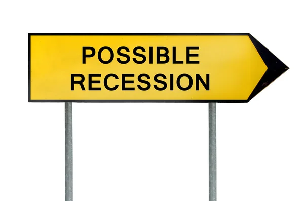 Yellow street concept possible recession sign — Stock Photo, Image