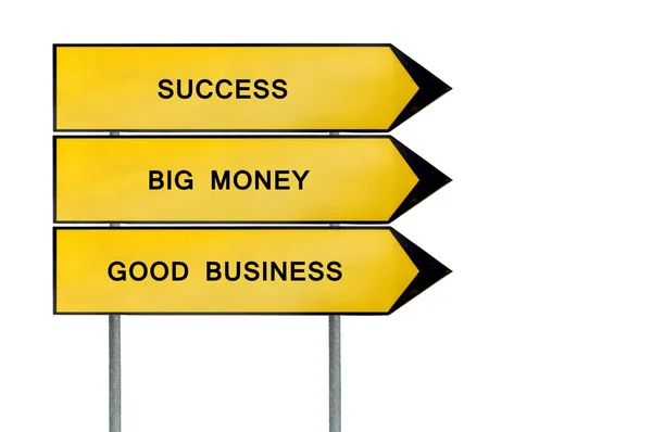 Yellow street concept success, big money, business sign — Stock Photo, Image