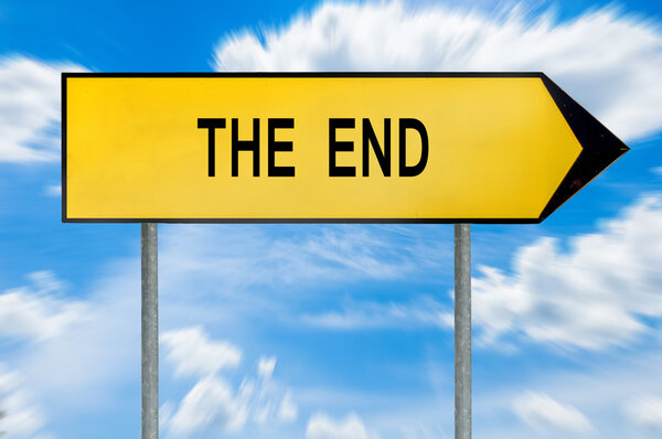 Концепция желтой улицы - конечный знак
