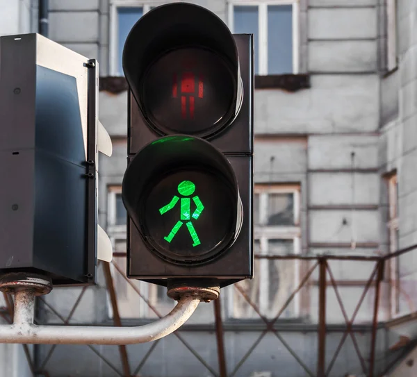 Grünes Licht für Ampelkreuzung — Stockfoto