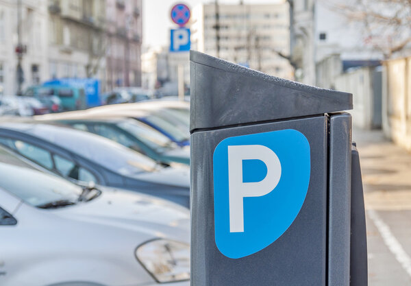 Parking lot with authorized parking machine