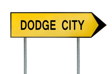 Dodge City'de beyaz izole işareti sarı sokak kavramı