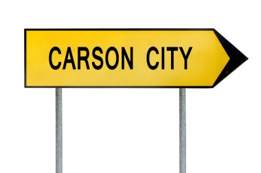 Carson City üzerinde beyaz izole işareti sarı sokak kavramı