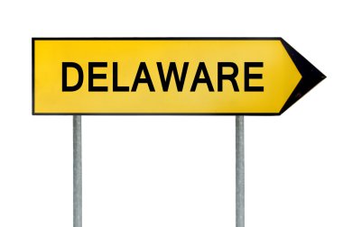 Delaware solated beyaz işareti sarı sokak kavramı