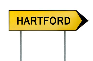 Hartford beyaz izole işareti sarı sokak kavramı