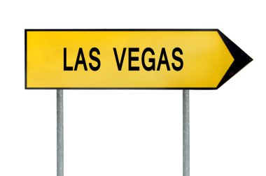 Las Vegas üzerinde beyaz izole işareti sarı sokak kavramı