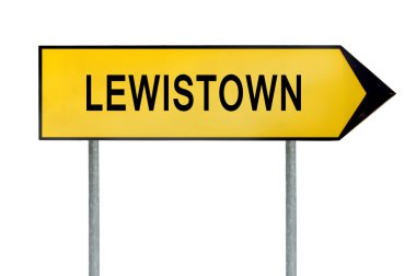 Yellow street concept sign Lewistown isolated on white clipart