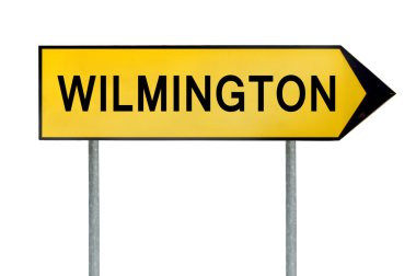 Wilmington beyaz izole işareti sarı sokak kavramı
