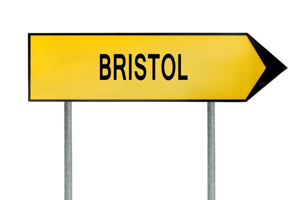 Keltainen katu konsepti merkki Bristol eristetty valkoinen — kuvapankkivalokuva