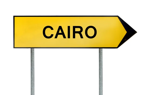 Yellow street concept sign Cairo isolated on white — Stock Photo, Image