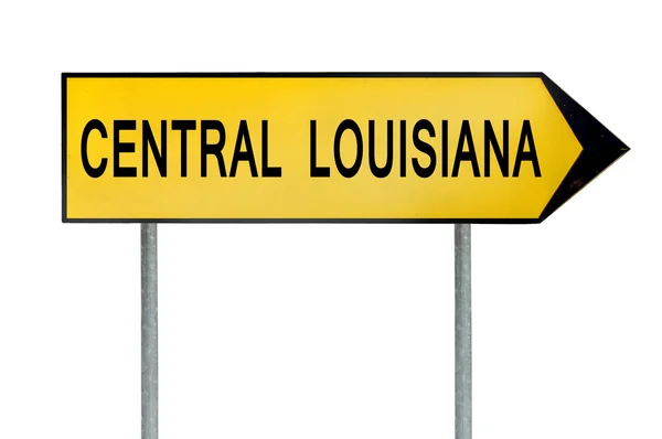 Signo de concepto de calle amarilla Central Louisiana aislado en blanco — Foto de Stock