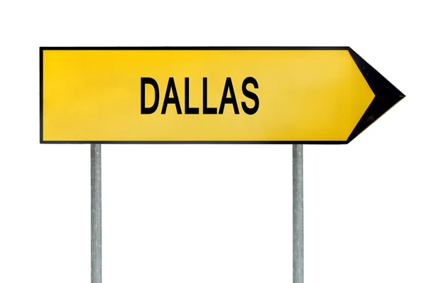 Gelbes Straßenschild dallas isoliert auf weiß — Stockfoto