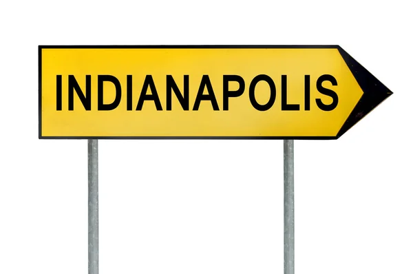 Σημάδι κίτρινο δρόμου έννοια Indianapolis απομονωθεί σε λευκό — Φωτογραφία Αρχείου