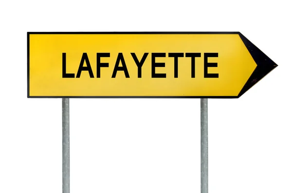 Signo de concepto de calle amarillo Lafayette aislado en blanco — Foto de Stock