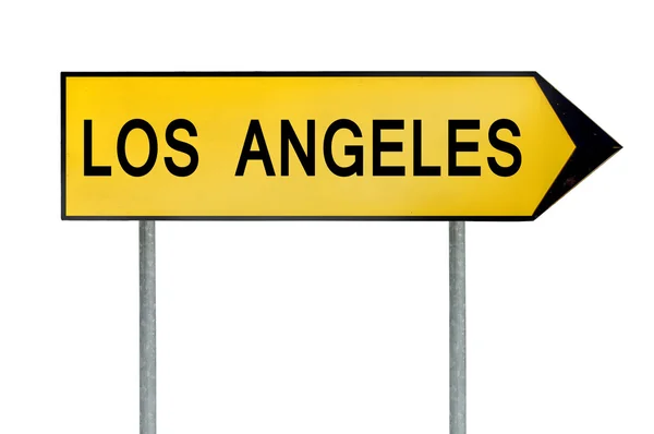 Los Angeles üzerinde beyaz izole işareti sarı sokak kavramı — Stok fotoğraf