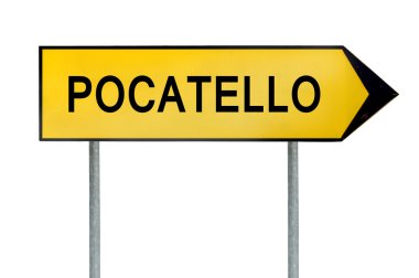 Pocatello beyaz izole işareti sarı sokak kavramı