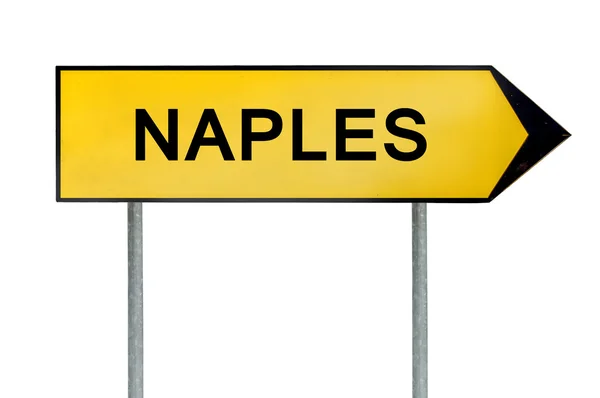 Yellow street concept sign Naples isolated on white — Stock Photo, Image