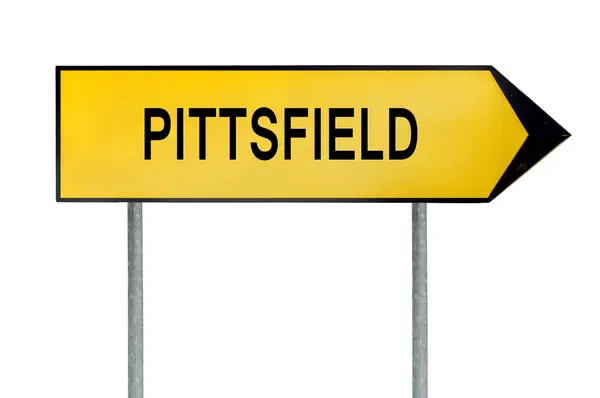 Yellow street concept sign New Pittsfield isolated on white — Stock Photo, Image