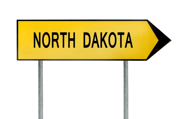 Yellow street concept sign North Dakota isolated on white — Stock Photo, Image