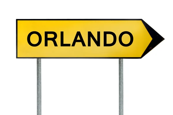 Amarelo rua conceito sinal Orlando isolado no branco — Fotografia de Stock