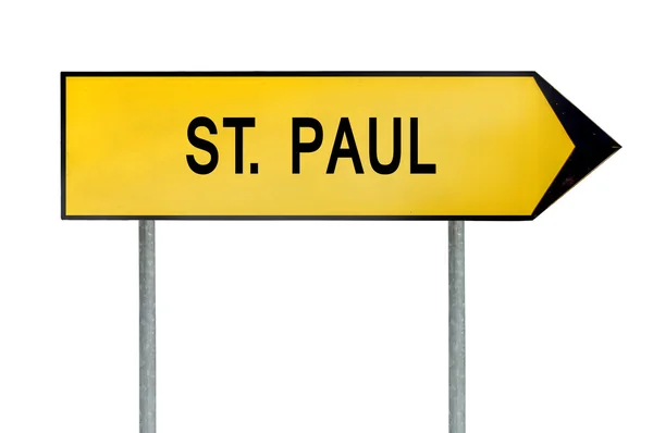 Yellow street concept sign St. Paul isolated on white — Stock Photo, Image