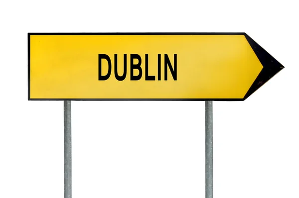 Yellow street concept sign Dublin isolated on white — Stock Photo, Image
