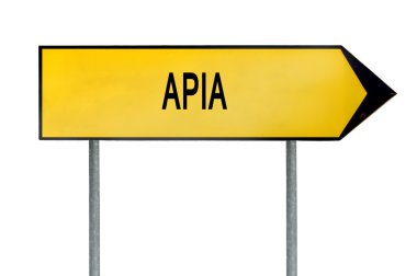 Yellow street concept sign Apia isolated on white clipart
