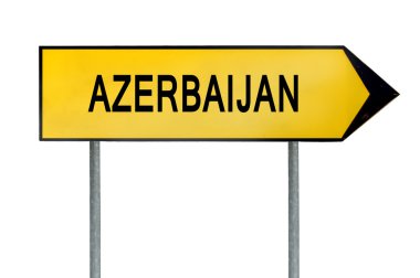 Azerbaycan üzerine beyaz izole işareti sarı sokak kavramı