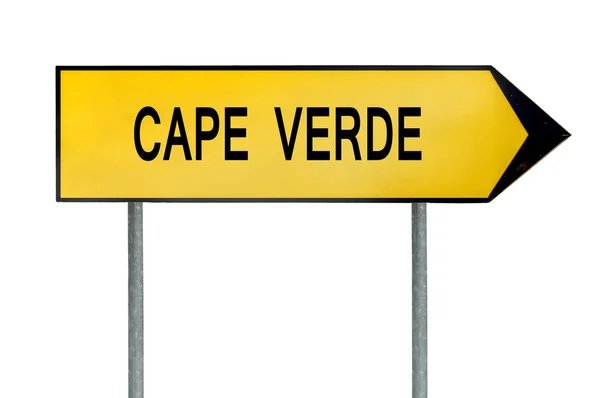 Signo de concepto de calle amarilla Cabo Verde aislado en blanco — Foto de Stock