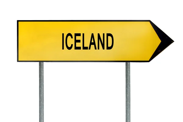 Концепція жовтий вулиці підписати Ісландії, ізольовані на білому — стокове фото